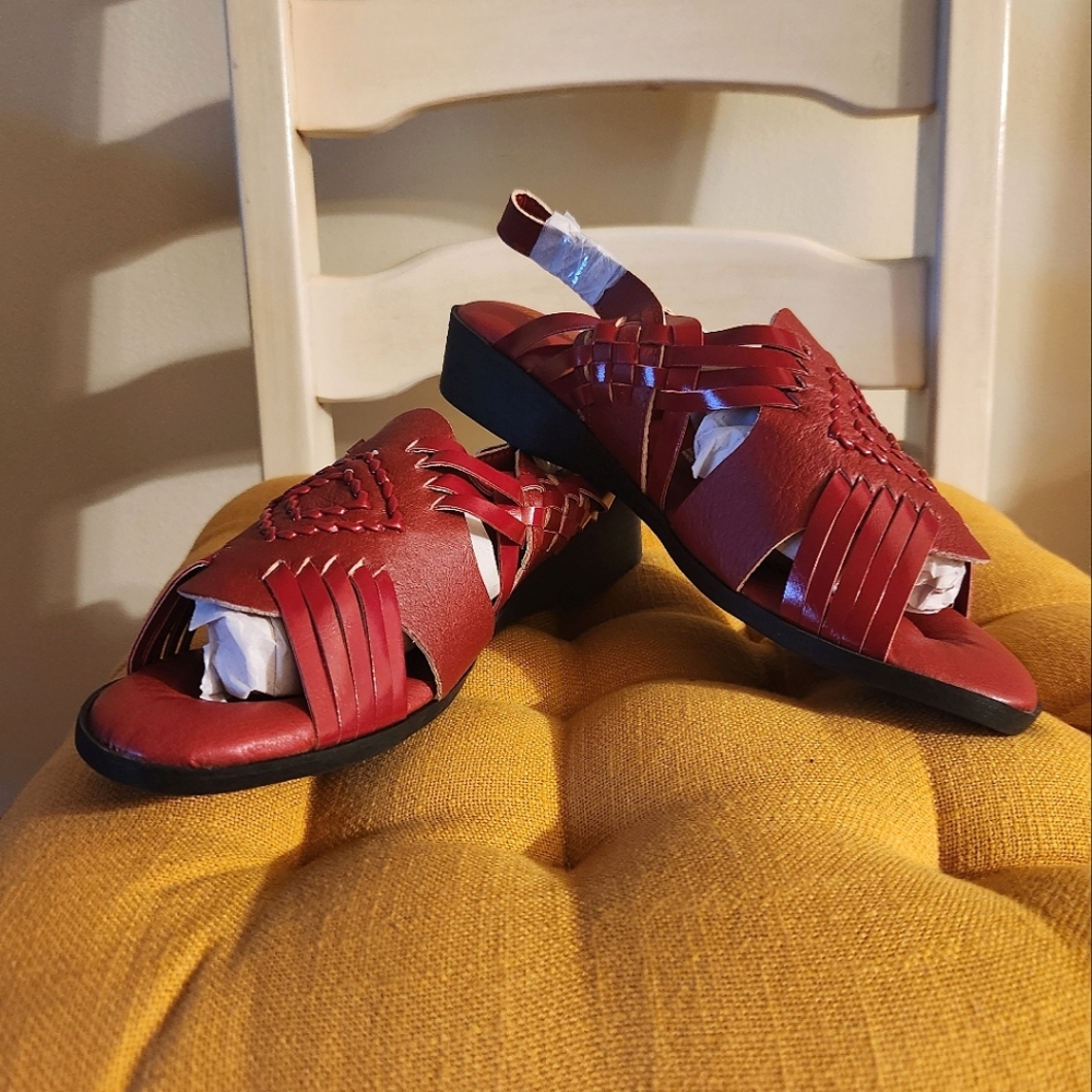 Red Trina Sandals Angel Steps in Size 8W